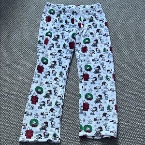 Peanuts Snoopy Holiday Pajama Bottoms - White and Green